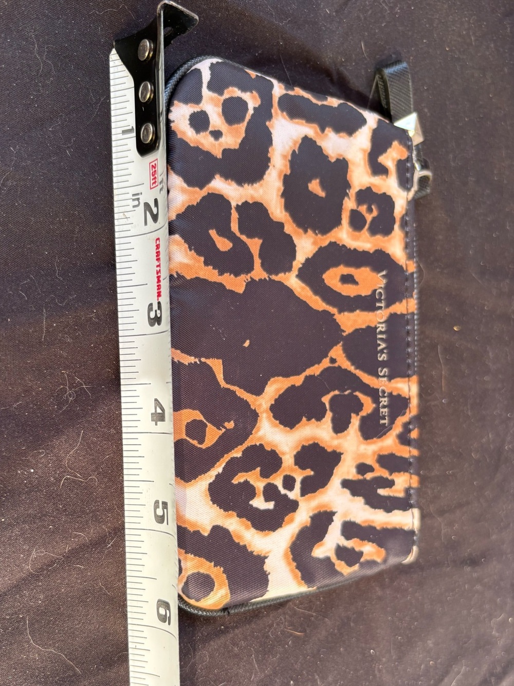 Victoria's Secret Leopard Print Wristlet Pouch in Black & Brown